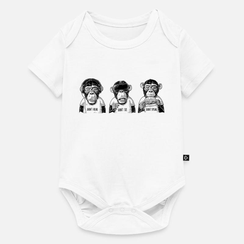 singes muets, sourds et aveugles - Body à manches courtes Premium Bébé - blanc