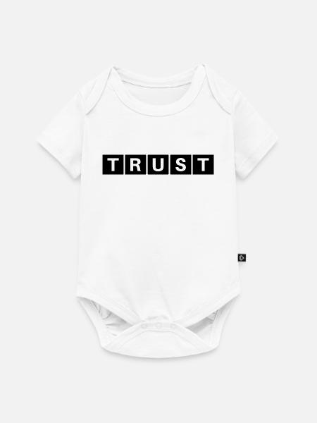TRUST BLACK BASE KOLLEKTION - Baby Premium Kurzarmbody - Weiß