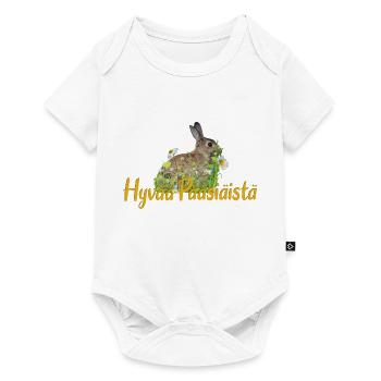 hyvää pääsiäistä Frohe Ostern - Baby Premium Kurzarmbody - Weiß - Vorne