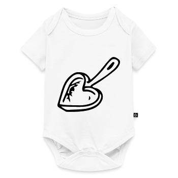 Chef amateur Pan Heart Shape Idée cadeau - Body à manches courtes Premium Bébé - blanc - Devant