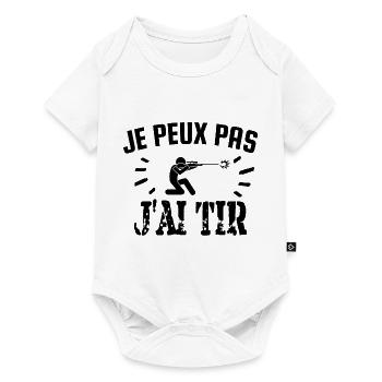 je peux pas j'ai tir - Body à manches courtes Premium Bébé - blanc - Devant