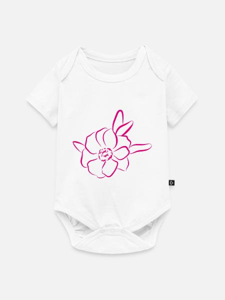 Flower Blume Pflanze - Baby Premium Kurzarmbody - Weiß
