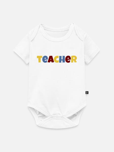 Lehrer bunter Text - Baby Premium Kurzarmbody - Weiß