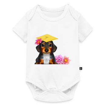 Bachelor Dachshund Schulabschluss Studium Hunde - Baby Premium Kurzarmbody - Weiß - Vorne