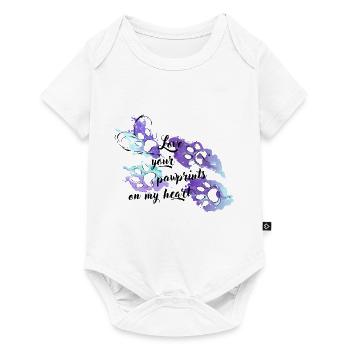 Pfoten Aquarell - Baby Premium Kurzarmbody - Weiß - Vorne