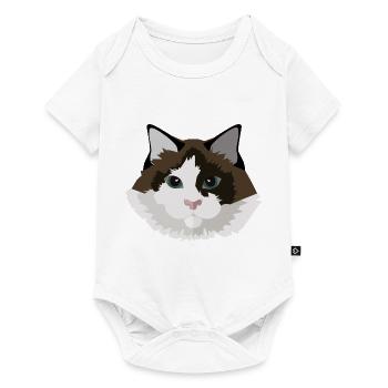Katze - Baby Premium Kurzarmbody - Weiß - Vorne