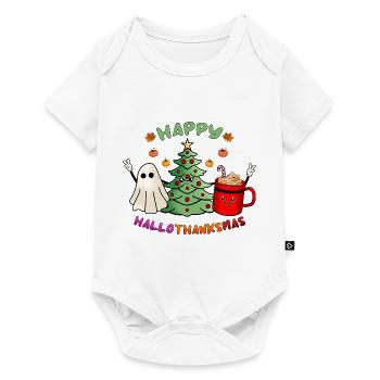 Happy Hallothanksmas Boo Tree & Cocoa Lover - Baby Premium short-sleeve bodysuit - white - Front