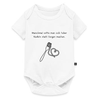Manchmal sollte man sich lieber Nudeln... - Baby Premium Kurzarmbody - Weiß - Vorne