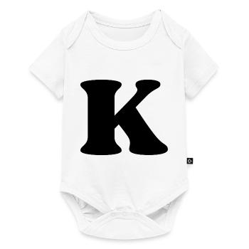 Buchstabe k - Baby Premium Kurzarmbody - Weiß - Vorne
