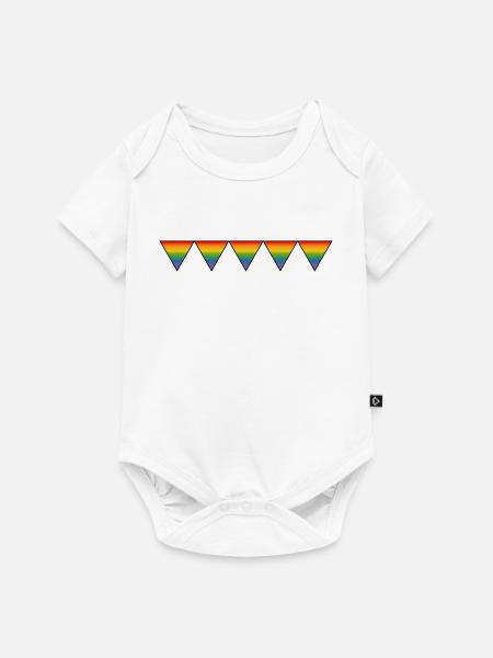 Regenbogen LGBTQIA triangles - Baby Premium Kurzarmbody - Weiß