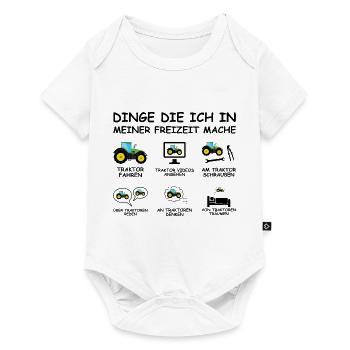 Traktor Dinge die ich in meiner Freizeit mache - Baby Premium Kurzarmbody - Weiß - Vorne