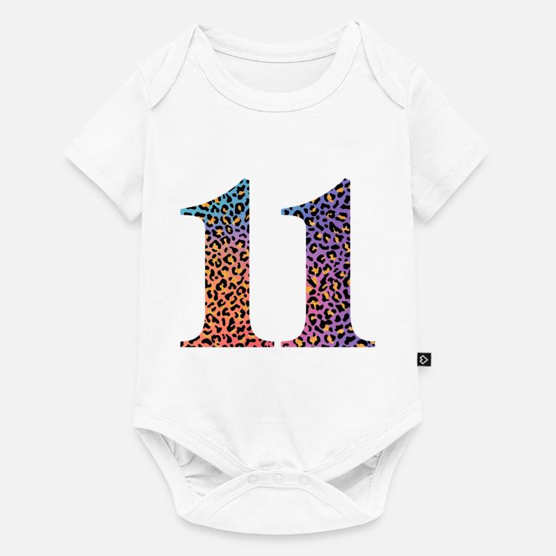 11. Geburtstag Leopard - Baby Premium Kurzarmbody - Weiß