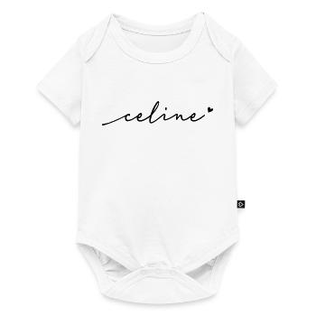Celine Cursive Name - Baby Premium short-sleeve bodysuit - white - Front