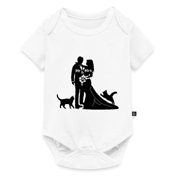 Newlyweds with Two Cats Wedding - Baby Premium short-sleeve bodysuit - white - Front
