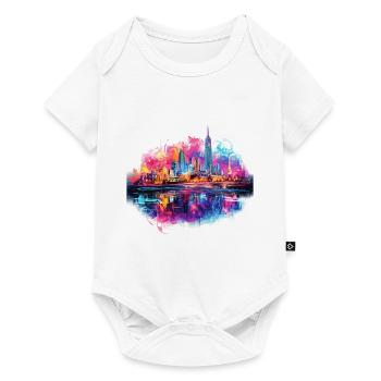 Bangkok, Thailand, Skyline, City, Asia, Neon, Colorful - Baby Premium short-sleeve bodysuit - white - Front