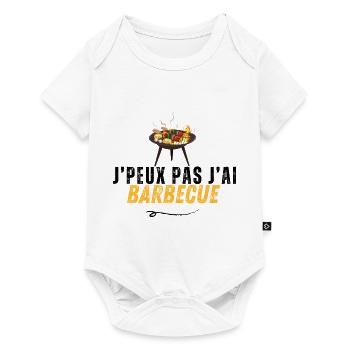 je peux pas j'ai barbecue - Body à manches courtes Premium Bébé - blanc - Devant