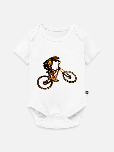 Downhill-Mountainbiken - Baby Premium Kurzarmbody - Weiß