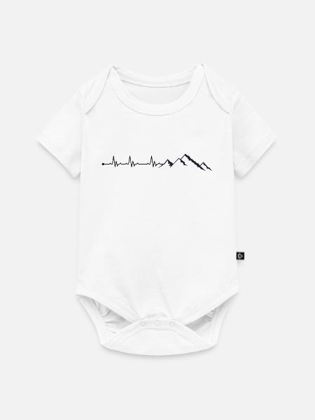 Herzschlag Berg - Baby Premium Kurzarmbody - Weiß
