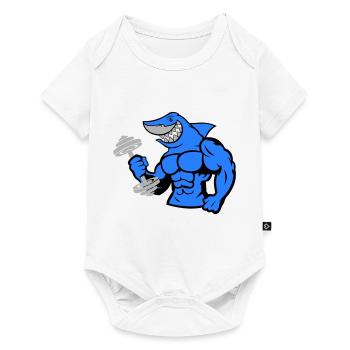 Haltère de musculation requin requin 1 - Body à manches courtes Premium Bébé - blanc - Devant