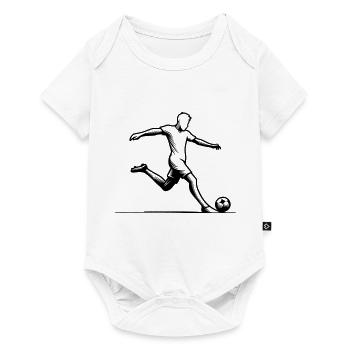Minimalist Football Player Silhouette - black - Baby Premium short-sleeve bodysuit - white - Front