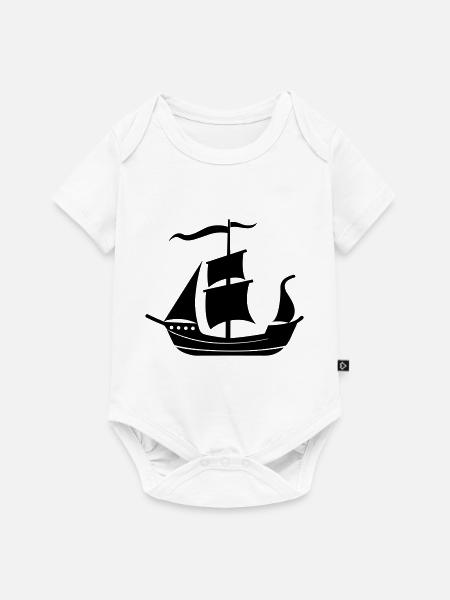 Piratenschiff - Baby Premium Kurzarmbody - Weiß