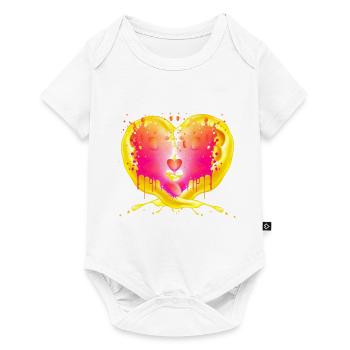 Le cœur derrière les flammes - Body à manches courtes Premium Bébé - blanc - Devant