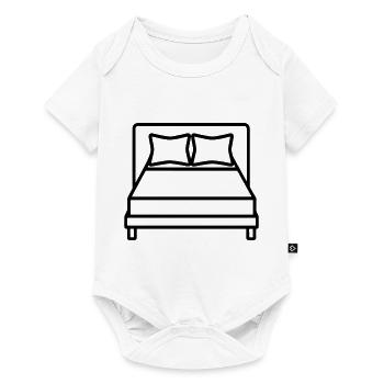 Bett - Baby Premium Kurzarmbody - Weiß - Vorne