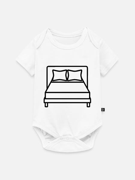 Bett - Baby Premium Kurzarmbody - Weiß