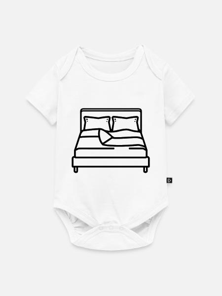 Bett - Baby Premium Kurzarmbody - Weiß
