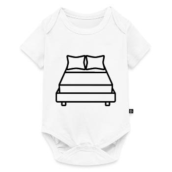 Bett - Baby Premium Kurzarmbody - Weiß - Vorne