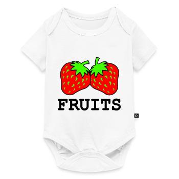 erdbeeren - Baby Premium Kurzarmbody - Weiß - Vorne