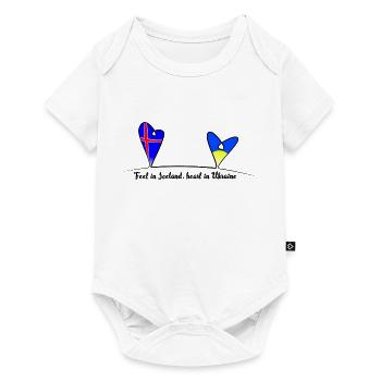 Feet in Iceland, heart in Ukraine - Baby Premium short-sleeve bodysuit - white - Front