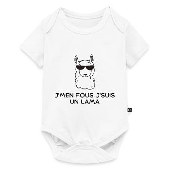 J'men fous j'suis un lama - Body à manches courtes Premium Bébé - blanc - Devant