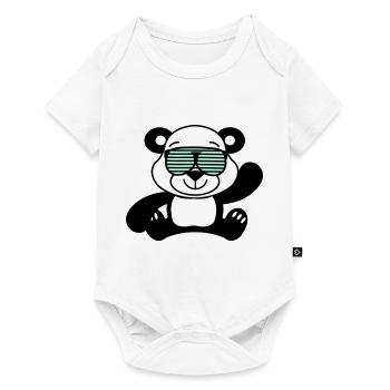Panda Ours Cool - Body à manches courtes Premium Bébé - blanc - Devant
