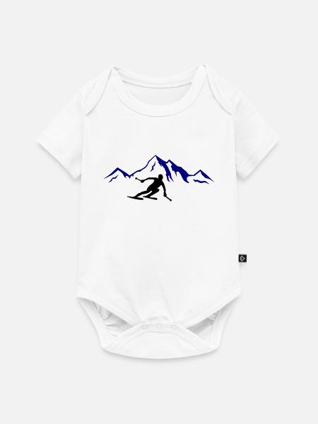 ski berge 02 - Baby Premium Kurzarmbody - Weiß
