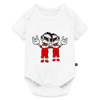 2 DJ Zombies Undead Horror Halloween Party Friends - Baby Premium short-sleeve bodysuit - white - Front