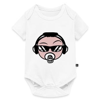 Cool DJ Baby Süßes Kleinkind Gesicht Party Kopf - Baby Premium Kurzarmbody - Weiß - Vorne