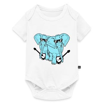 2 Guitars Elephant Sweet Two Friends Band Team - Baby Premium short-sleeve bodysuit - white - Front