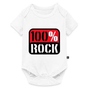100% Percent Rock Heavy Metal Musique Texte Logo Fun - Body à manches courtes Premium Bébé - blanc - Devant