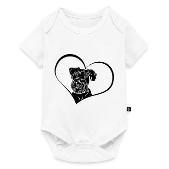 Schnauzer moyen en cœur - Body à manches courtes Premium Bébé - blanc - Devant