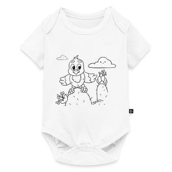Design pour les créatifs : Coloriage Vulture - Body à manches courtes Premium Bébé - blanc - Devant