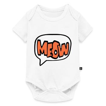 Meow Cat Meow Letters Speech Bubble Text Quote - Baby Premium short-sleeve bodysuit - white - Front