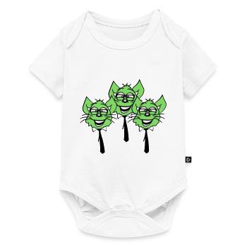 3 Schlaue Nerd Katzen Hornbrille Geek Krawatte Fun - Baby Premium Kurzarmbody - Weiß - Vorne