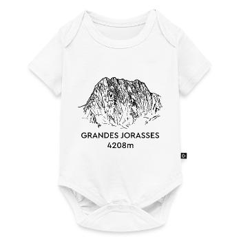 Grandes Jorasses, Haute Montagne, Mont-Blanc, Montagne - Body à manches courtes Premium Bébé - blanc - Devant