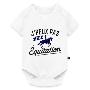 Ich kann nicht reiten - Baby Premium Kurzarmbody - Weiß - Vorne