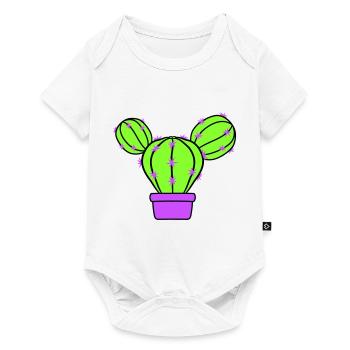 Small Cactus Spines Desert Cacti Flower Pot - Baby Premium short-sleeve bodysuit - white - Front