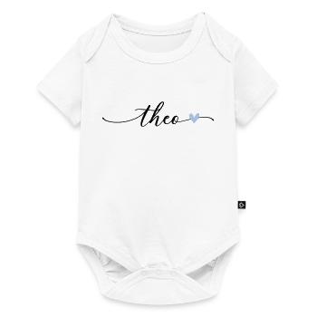 Theo Name Calligraphy Font - Baby Premium short-sleeve bodysuit - white - Front