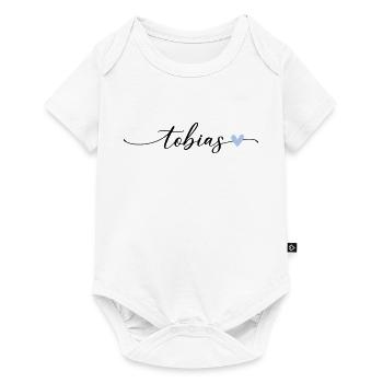 Tobias Nom Calligraphie Police - Body à manches courtes Premium Bébé - blanc - Devant