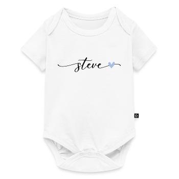 Steve Name Police de calligraphie - Body à manches courtes Premium Bébé - blanc - Devant