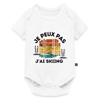 je peux pas j'ai Skiing - Body à manches courtes Premium Bébé - blanc - Devant